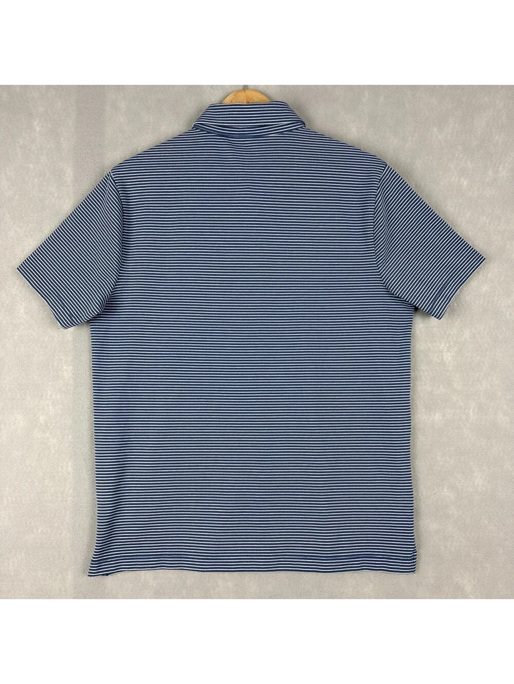 J.Crew Oarsman Polo Men’s Medium Striped Blue White Short Sleeve Preppy Casual